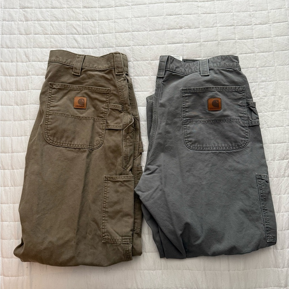 Carhartt Gray and Brown Work Pants bundle